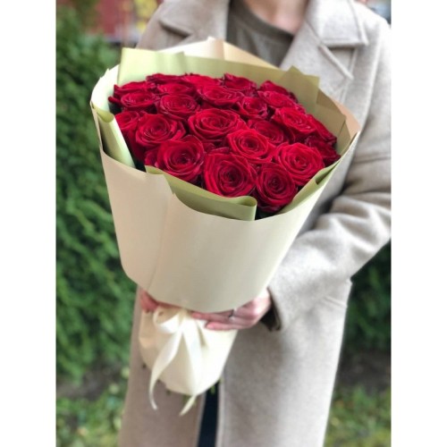 Купить на заказ Букет из 21 красной розы с доставкой в Державинске