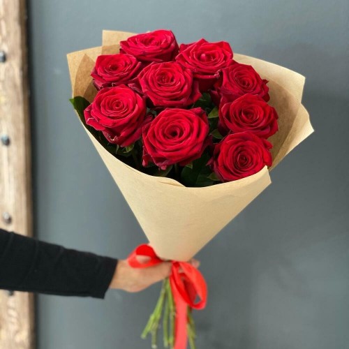 Купить на заказ Букет из 9 красных роз с доставкой в Державинске