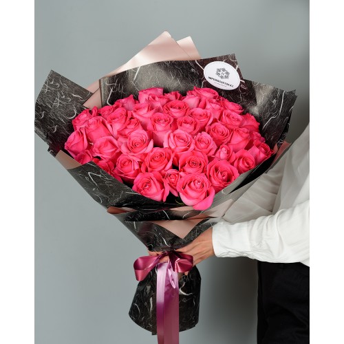 Купить на заказ Букет из 51 розовых роз с доставкой в Державинске