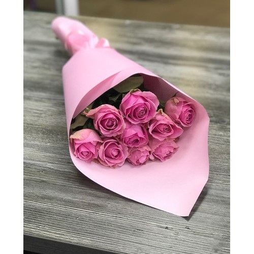 Купить на заказ Букет из 9 розовых роз с доставкой в Державинске