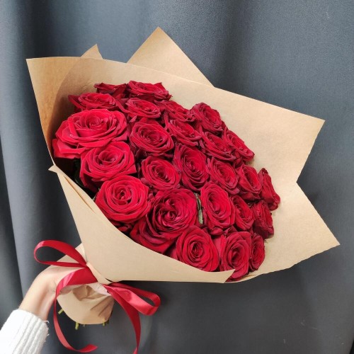Купить на заказ Букет из 25 красных роз с доставкой в Державинске