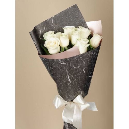 Купить на заказ Букет из 9 белых роз с доставкой в Державинске