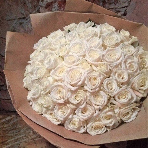 Купить на заказ Букет из 101 белой розы с доставкой в Державинске